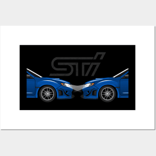 wrx sti double side angle Posters and Art